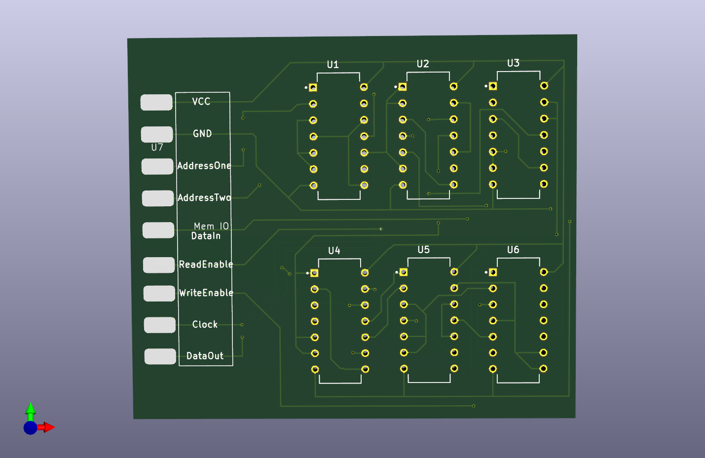 16 Bit Register Module PCB Front